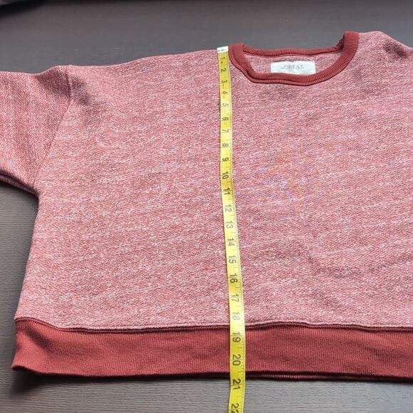 THE GREAT. Heathered Red Teammate Contrast Edging Sweatshirt Small - Picture 15 of 17